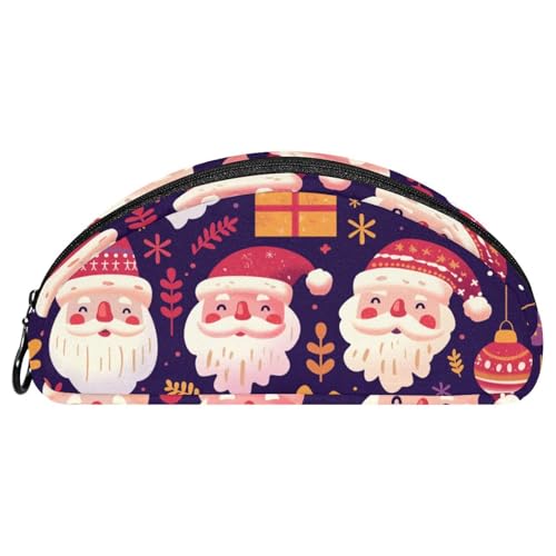 EJFICAHG Federtasche Weihnachten Weihnachtsmann Und Schneeflocken Muster Stiftebox Schreibwarenetui Stifteetui Reißverschluss Makeup Kosmetiktasche Reiseveranstalter von EJFICAHG