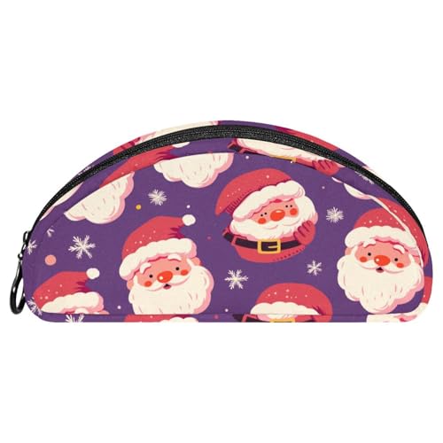EJFICAHG Federtasche Weihnachten Weihnachtsmann Und Schneeflocken Muster Stiftebox Schreibwarenetui Stifteetui Reißverschluss Makeup Kosmetiktasche Reiseveranstalter von EJFICAHG