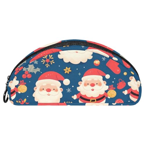 EJFICAHG Federtasche Weihnachten Weihnachtsmann Und Schneeflocken Stiftebox Schreibwarenetui Stifteetui Reißverschluss Makeup Kosmetiktasche Reiseveranstalter von EJFICAHG