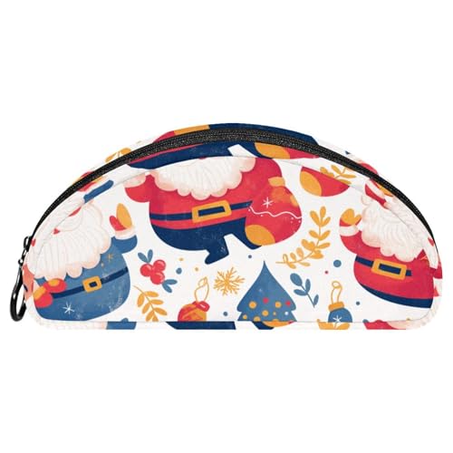 EJFICAHG Federtasche Weihnachten Weihnachtsmann Und Schneeflocken Stiftebox Schreibwarenetui Stifteetui Reißverschluss Makeup Kosmetiktasche Reiseveranstalter von EJFICAHG
