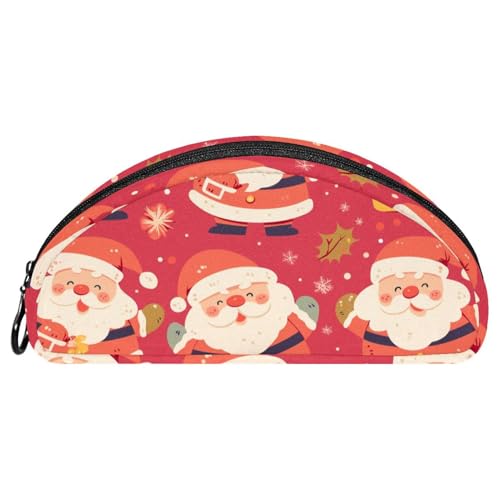 EJFICAHG Federtasche Weihnachten Weihnachtsmann Und Schneeflocken Stiftebox Schreibwarenetui Stifteetui Reißverschluss Makeup Kosmetiktasche Reiseveranstalter von EJFICAHG