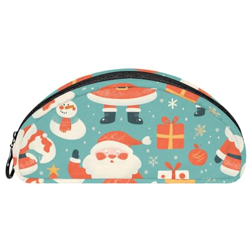 EJFICAHG Federtasche Weihnachten Weihnachtsmann Und Schneeflocken Stiftebox Schreibwarenetui Stifteetui Reißverschluss Makeup Kosmetiktasche Reiseveranstalter von EJFICAHG