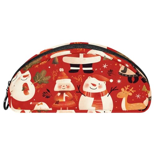EJFICAHG Federtasche Weihnachts-Muster Stiftebox Schreibwarenetui Stifteetui Reißverschluss Makeup Kosmetiktasche Reiseveranstalter von EJFICAHG