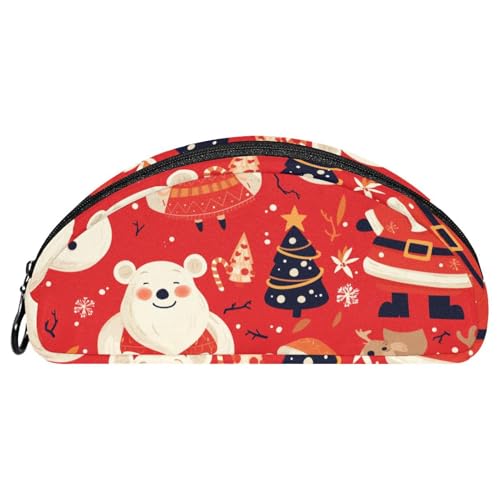 EJFICAHG Federtasche Weihnachts-Muster Stiftebox Schreibwarenetui Stifteetui Reißverschluss Makeup Kosmetiktasche Reiseveranstalter von EJFICAHG