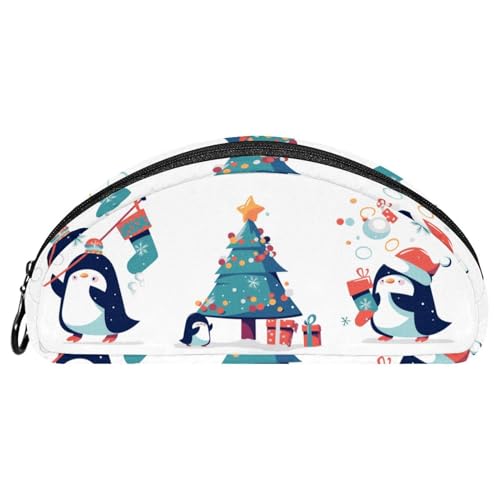 EJFICAHG Federtasche Weihnachts-Pinguin Stiftebox Schreibwarenetui Stifteetui Reißverschluss Makeup Kosmetiktasche Reiseveranstalter von EJFICAHG