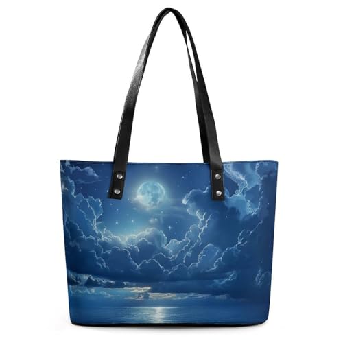 EJFICAHG Handtaschen Für Frauen Himmelssterne Mond Glänzend Leder Tote Bag Satchel Bags Für Mädchen EJFICAHG Handtaschen Für Frauen Himmelssterne Mond Glänzend Leder Tote Bag Satchel Bags Für Mädchen von EJFICAHG