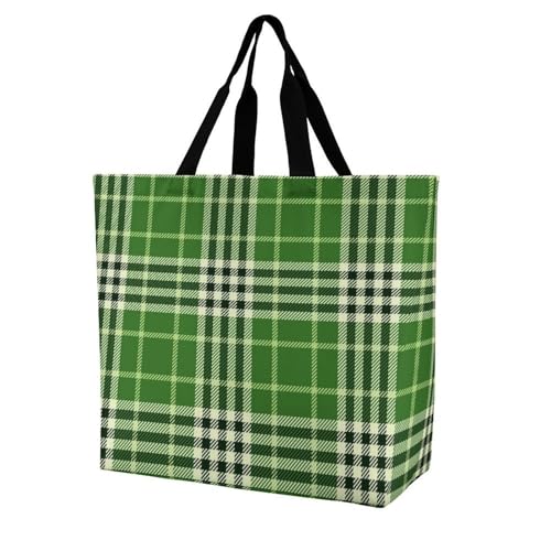 EJFICAHG Handtaschen Für Frauen Karierte Grüne Textur Einkaufstasche Tote Bag Satchel Bags von EJFICAHG