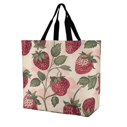 EJFICAHG Handtaschen Für Frauen Strawberris Pattern Einkaufstasche Polyester Tote Bag Satchel Bags von EJFICAHG