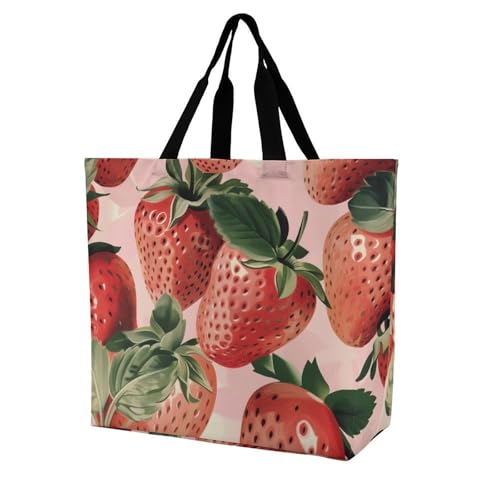 EJFICAHG Handtaschen Für Frauen Strawberris Pattern Einkaufstasche Polyester Tote Bag Satchel Bags von EJFICAHG
