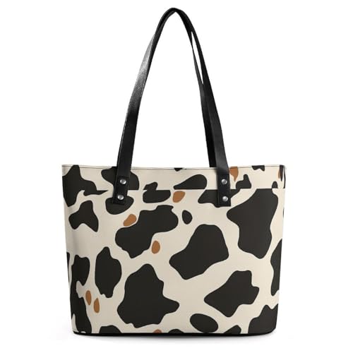 EJFICAHG Handtaschen Für Frauen Tier Kuhfell Braun Gemustert Leder Tote Bag Satchel Bags Für Mädchen EJFICAHG Handtaschen Für Frauen Tier Kuhfell Braun Gemustert Leder Tote Bag Satchel Bags Für Mädchen von EJFICAHG