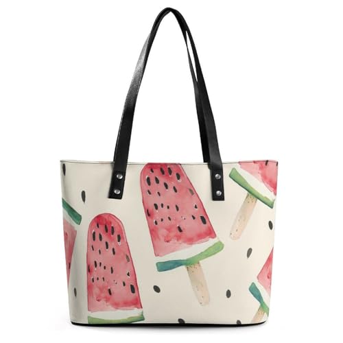 EJFICAHG Handtaschen Für Frauen Wassermelonen Scheiben Muster Leder Tote Bag Satchel Bags Für Mädchen EJFICAHG Handtaschen Für Frauen Wassermelonen Scheiben Muster Leder Tote Bag Satchel Bags Für Mädchen von EJFICAHG