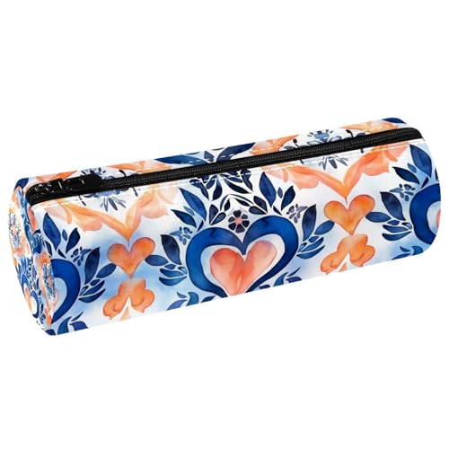 EJFICAHG Stiftetasche Aquarell Herzblatt-Muster Federmäppchen Schreibwarenetui Stifteetui Kosmetiktasche Kosmetiktasche Kosmetiktasche von EJFICAHG