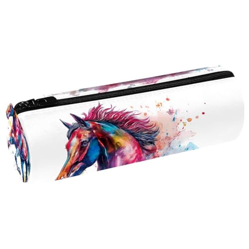 EJFICAHG Stiftetasche Aquarell Pferd Federmäppchen Schreibwarenetui Stifteetui Kosmetiktasche Kosmetiktasche Kosmetiktasche von EJFICAHG