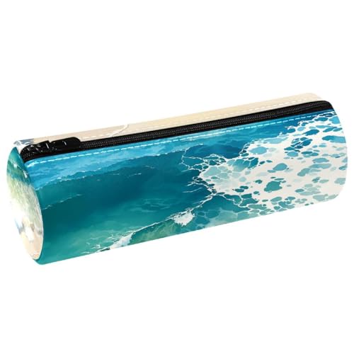 EJFICAHG Stiftetasche Aquarell-Wellen Federmäppchen Schreibwarenetui Stifteetui Kosmetiktasche Kosmetiktasche Kosmetiktasche von EJFICAHG