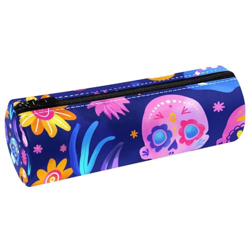 EJFICAHG Stiftetasche Blumen Sugar Skulls Federmäppchen Schreibwarenetui Stifteetui Kosmetiktasche Kosmetiktasche Kosmetiktasche von EJFICAHG