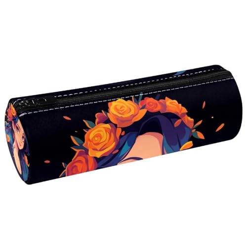 EJFICAHG Stiftetasche Cooles Mädchen Mit Blumen Federmäppchen Schreibwarenetui Stifteetui Kosmetiktasche Kosmetiktasche Kosmetiktasche von EJFICAHG