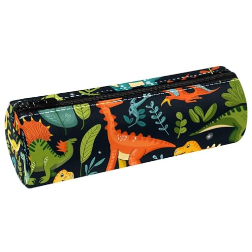 EJFICAHG Stiftetasche Dinosaurier Muster Palmblätter Federmäppchen Schreibwarenetui Stifteetui Kosmetiktasche Kosmetiktasche Kosmetiktasche von EJFICAHG