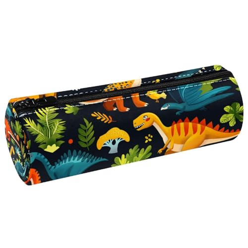 EJFICAHG Stiftetasche Dinosaurier Muster Palmblätter Federmäppchen Schreibwarenetui Stifteetui Kosmetiktasche Kosmetiktasche Kosmetiktasche von EJFICAHG