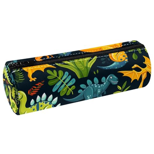EJFICAHG Stiftetasche Dinosaurier-Muster Palmblätter Federmäppchen Schreibwarenetui Stifteetui Kosmetiktasche Kosmetiktasche Kosmetiktasche von EJFICAHG