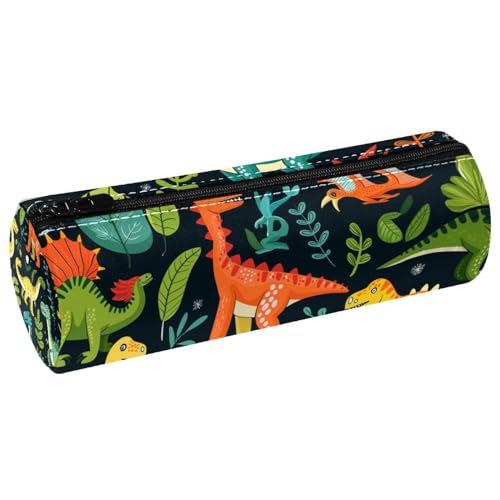 EJFICAHG Stiftetasche Dinosaurier Muster Palmblätter Federmäppchen Schreibwarenetui Stifteetui Kosmetiktasche Kosmetiktasche Kosmetiktasche von EJFICAHG