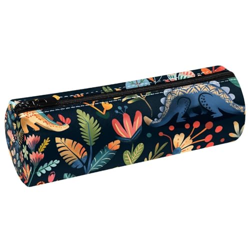 EJFICAHG Stiftetasche Dinosaurier Und Blumen Federmäppchen Schreibwarenetui Stifteetui Kosmetiktasche Kosmetiktasche Kosmetiktasche von EJFICAHG