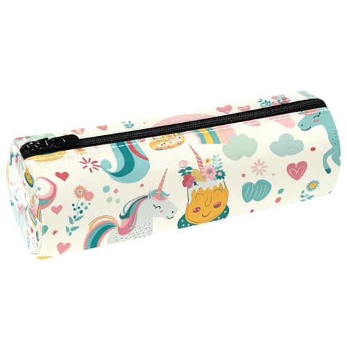 EJFICAHG Stiftetasche Einhörner Niedliche Regenbogen-Kuchen-Muster Federmäppchen Schreibwarenetui Stifteetui Kosmetiktasche Kosmetiktasche Kosmetiktasche von EJFICAHG