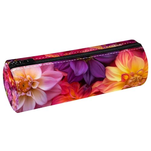 EJFICAHG Stiftetasche Farbenfrohe Dahlienblüten Blumen Federmäppchen Schreibwarenetui Stifteetui Kosmetiktasche Kosmetiktasche Kosmetiktasche von EJFICAHG