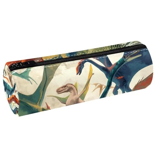 EJFICAHG Stiftetasche Farbenfrohe Dinosaurier Muster Federmäppchen Schreibwarenetui Stifteetui Kosmetiktasche Kosmetiktasche Kosmetiktasche von EJFICAHG