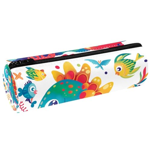 EJFICAHG Stiftetasche Farbenfroher Dinosaurier Federmäppchen Schreibwarenetui Stifteetui Kosmetiktasche Kosmetiktasche Kosmetiktasche von EJFICAHG