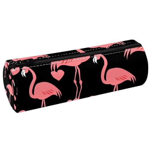 EJFICAHG Stiftetasche Flamingos Und Herzen Muster Federmäppchen Schreibwarenetui Stifteetui Kosmetiktasche Kosmetiktasche Kosmetiktasche von EJFICAHG