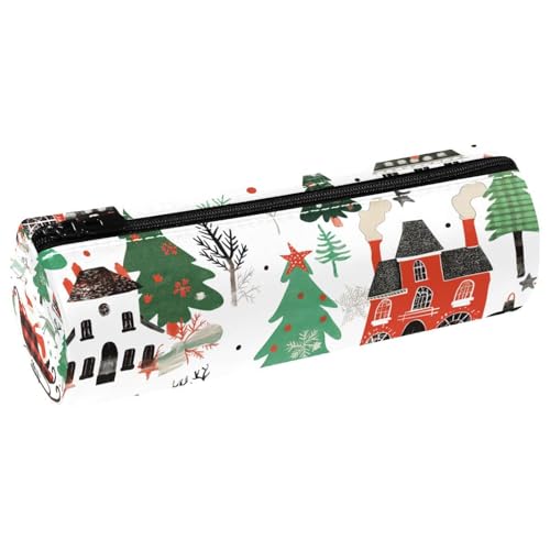 EJFICAHG Stiftetasche Fröhliche Weihnachtsbaum-Hirsch-Landschaft Federmäppchen Schreibwarenetui Stifteetui Kosmetiktasche Kosmetiktasche Kosmetiktasche von EJFICAHG