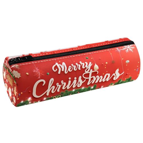 EJFICAHG Stiftetasche Frohe Weihnachten Süßer Roter Hintergrund Federmäppchen Schreibwarenetui Stifteetui Kosmetiktasche Kosmetiktasche Kosmetiktasche von EJFICAHG