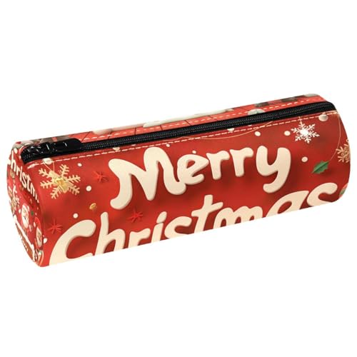 EJFICAHG Stiftetasche Frohe Weihnachten Süßer Roter Hintergrund Federmäppchen Schreibwarenetui Stifteetui Kosmetiktasche Kosmetiktasche Kosmetiktasche von EJFICAHG