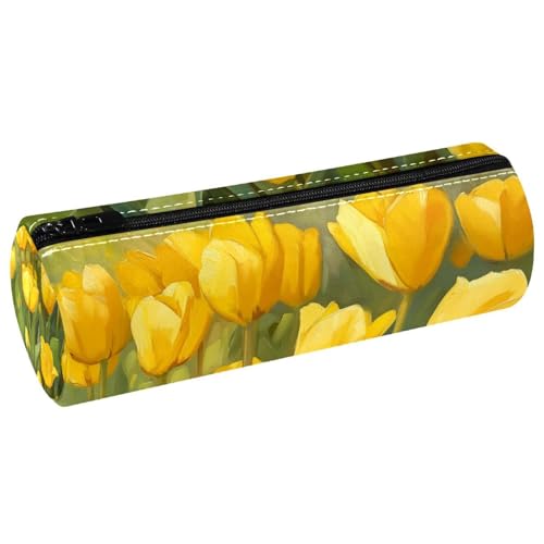 EJFICAHG Stiftetasche Gelbe Tulpen Blumen Federmäppchen Schreibwarenetui Stifteetui Kosmetiktasche Kosmetiktasche Kosmetiktasche von EJFICAHG