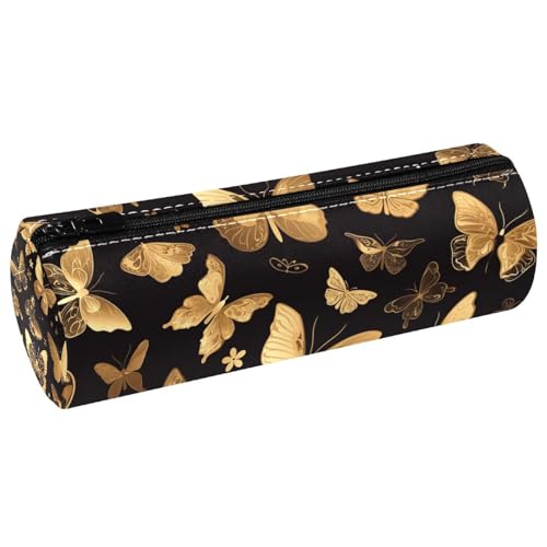 EJFICAHG Stiftetasche Goldene Schmetterlinge Muster Federmäppchen Schreibwarenetui Stifteetui Kosmetiktasche Kosmetiktasche Kosmetiktasche von EJFICAHG