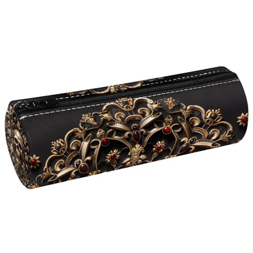 EJFICAHG Stiftetasche Gothic Mandala Totenkopf Federmäppchen Schreibwarenetui Stifteetui Kosmetiktasche Kosmetiktasche Kosmetiktasche von EJFICAHG