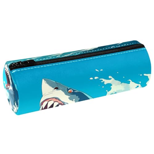 EJFICAHG Stiftetasche Großer Weißer Hai Sea Wave Federmäppchen Schreibwarenetui Stifteetui Kosmetiktasche Kosmetiktasche Kosmetiktasche von EJFICAHG