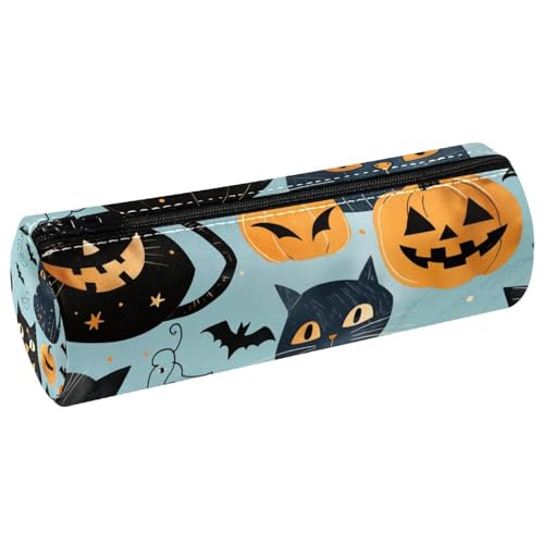 EJFICAHG Stiftetasche Halloween Katze Kürbisse Muster Federmäppchen Schreibwarenetui Stifteetui Kosmetiktasche Kosmetiktasche Kosmetiktasche von EJFICAHG