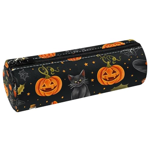 EJFICAHG Stiftetasche Halloween-Katzen-Kürbis-Muster Federmäppchen Schreibwarenetui Stifteetui Kosmetiktasche Kosmetiktasche Kosmetiktasche von EJFICAHG