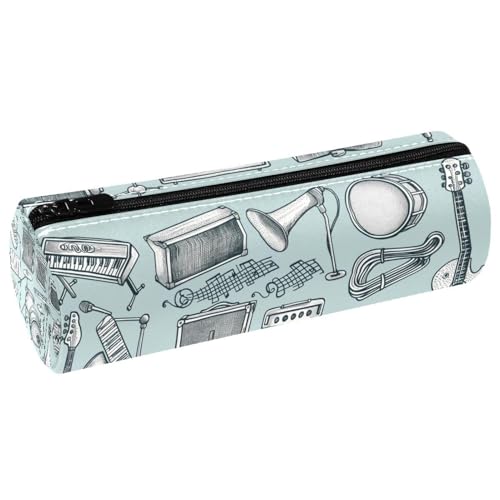 EJFICAHG Stiftetasche Handgezeichnete Doodle-Musikinstrumente Federmäppchen Schreibwarenetui Stifteetui Kosmetiktasche Kosmetiktasche Kosmetiktasche von EJFICAHG