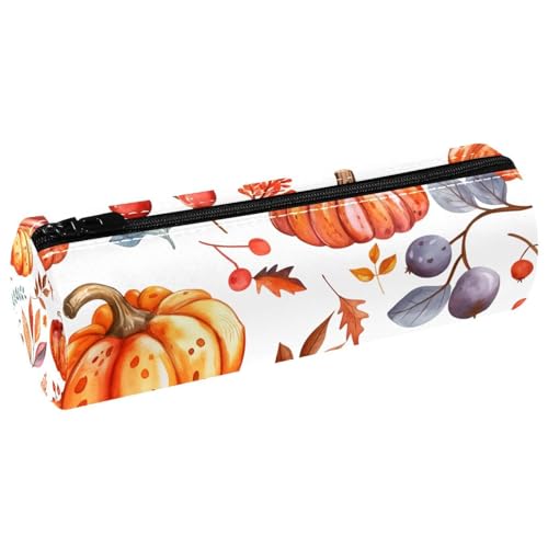 EJFICAHG Stiftetasche Herbstblätter Und Kürbisse Muster Federmäppchen Schreibwarenetui Stifteetui Kosmetiktasche Kosmetiktasche Kosmetiktasche von EJFICAHG