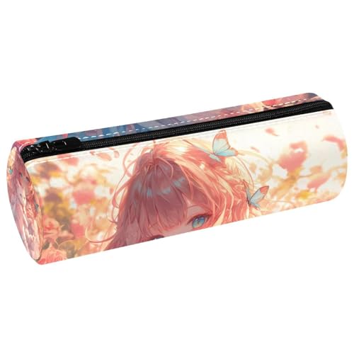 EJFICAHG Stiftetasche Japan Style Girl Mit Katze Und Schmetterlingen Federmäppchen Schreibwarenetui Stifteetui Kosmetiktasche Kosmetiktasche Kosmetiktasche von EJFICAHG