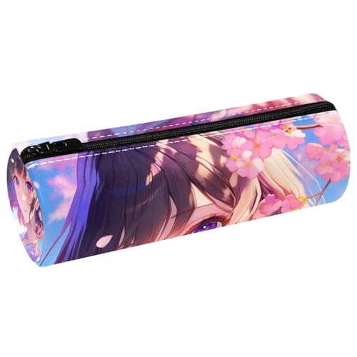 EJFICAHG Stiftetasche Kirschblüte Anime Girl Federmäppchen Schreibwarenetui Stifteetui Kosmetiktasche Kosmetiktasche Kosmetiktasche von EJFICAHG
