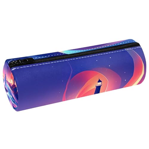 EJFICAHG Stiftetasche Leuchtturm Und Segelboot Landschaft Federmäppchen Schreibwarenetui Stifteetui Kosmetiktasche Kosmetiktasche Kosmetiktasche von EJFICAHG