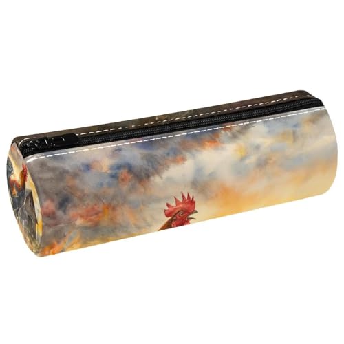 EJFICAHG Stiftetasche Morning Rooster Bauernhaus Federmäppchen Schreibwarenetui Stifteetui Kosmetiktasche Kosmetiktasche Kosmetiktasche von EJFICAHG