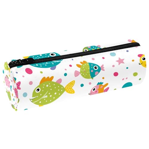 EJFICAHG Stiftetasche Niedliche Bunte Fische Und Seifenblasen Muster Federmäppchen Schreibwarenetui Stifteetui Kosmetiktasche Kosmetiktasche Kosmetiktasche von EJFICAHG