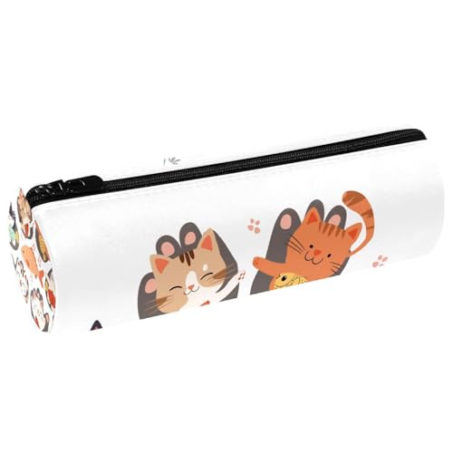EJFICAHG Stiftetasche Niedliche Katzen Und Fische Muster Federmäppchen Schreibwarenetui Stifteetui Kosmetiktasche Kosmetiktasche Kosmetiktasche von EJFICAHG