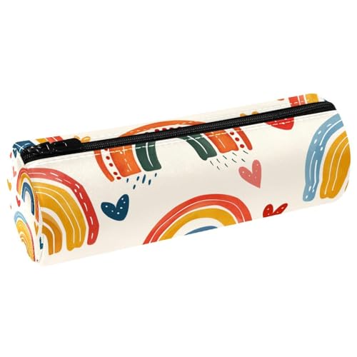 EJFICAHG Stiftetasche Niedliche Regenbogenherz-Muster Federmäppchen Schreibwarenetui Stifteetui Kosmetiktasche Kosmetiktasche Kosmetiktasche von EJFICAHG