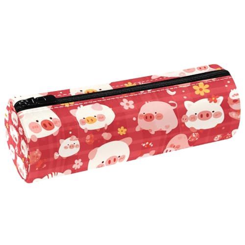 EJFICAHG Stiftetasche Niedliche Rosa Schweineblumenmuster Federmäppchen Schreibwarenetui Stifteetui Kosmetiktasche Kosmetiktasche Kosmetiktasche von EJFICAHG
