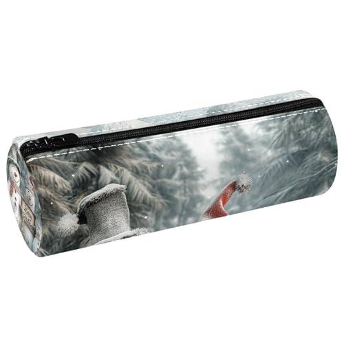 EJFICAHG Stiftetasche Niedlicher Schneemann Frohe Weihnachten Federmäppchen Schreibwarenetui Stifteetui Kosmetiktasche Kosmetiktasche Kosmetiktasche von EJFICAHG